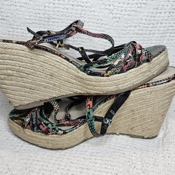 Colin Stuart Rainbow Reptile Snake Print Wedge Platform Stiletto Size 10 - Picture 4 of 16